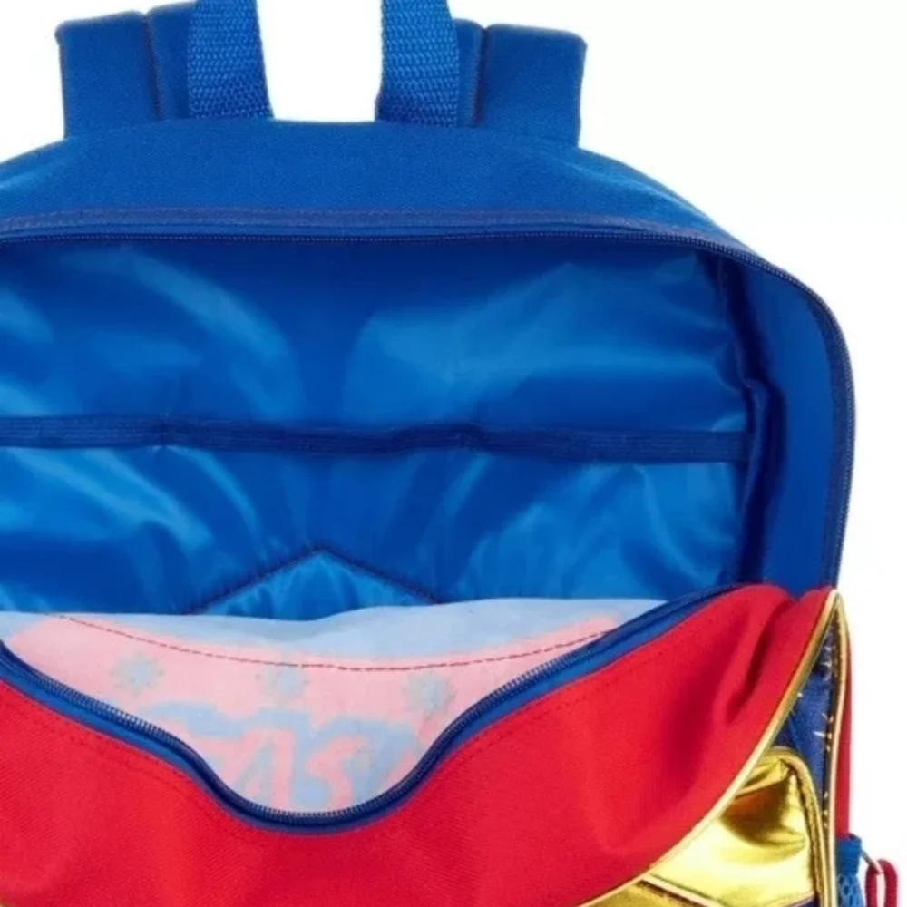 Captain Marvel Star Backpack - Red and Blue superhero School Full Size New